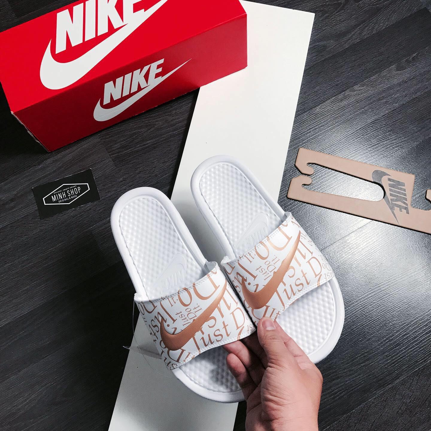 Nike benassi white gold online