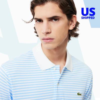 Áo Polo Lacoste Original Striped Line Classic Fit White/Blue [PH9753 51 F6Z]