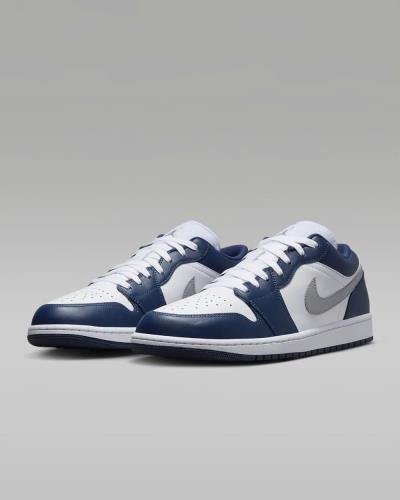 20887 -Giày Nike Jordan 1 Low Wolf Grey Midnight Navy