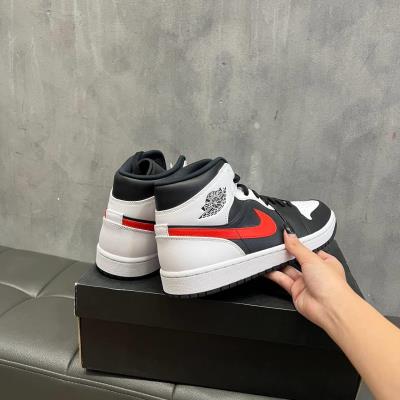 #SALE Giày Nike Jordan 1 Mid Black  'Chile Red' [554724 075] ÁP DỤNG CHUYỂN KHOẢN -  FLAW_ Discount