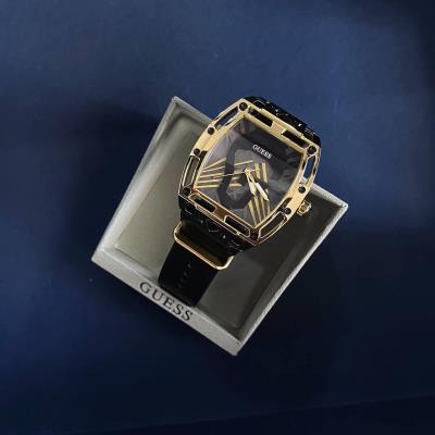 Đồng Hồ Guess Black QUARTZ GOLD TONE  [GW0500G1]