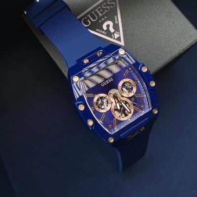 Đồng Hồ Guess Blue Silicone Strap Watch [GW0203G7]