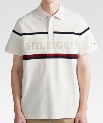 Áo Polo Tommy Hilfiger Global Stripe Monotype Ivory [78JA885 100]