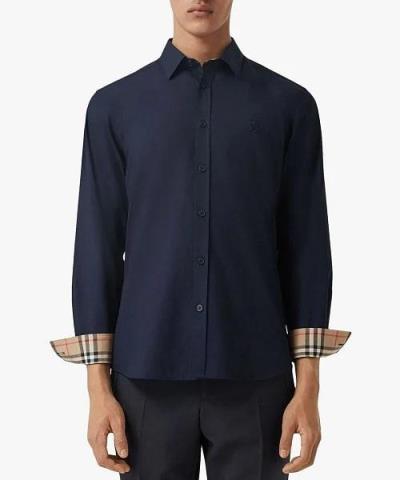 Áo Sơ Mi Burberry Logo Embroidered Navy [8066765]