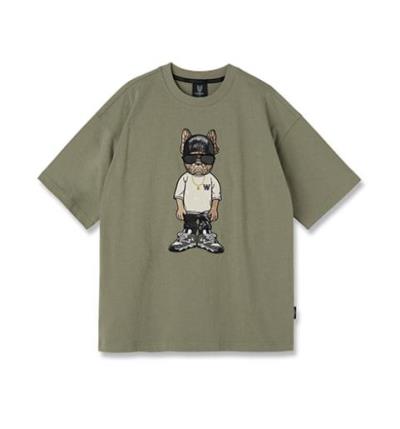 Áo Thun Life Work Snapback Hip Dog Applique ''Khaki'' [LW242TS106]