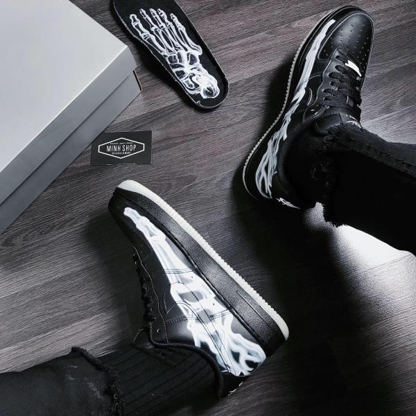 Giày Black Air Force Skeleton Hàng Chính Hãng Nike Air Force Low