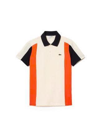 19374 - Áo thun Polo Lacoste Regular Fit Cotton Piqué Colorblock Orange/Navy/Begie