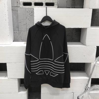 Áo Hoodie Adidas Big Trefoil Outline Black  [GE0823] - Image 1