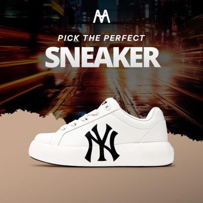 Giày MLB Chunky classic base NEW YORK ' WHITE ' [ 3ASXCCB4N 50IVS ]