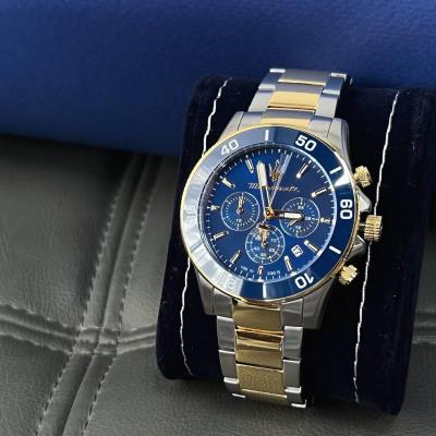 Đồng Hồ Maserati Competizione Diver Two-tone quartz ''Navy/Gold'' [R8873600006]