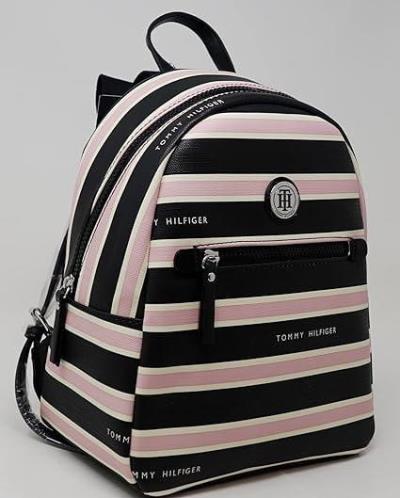 ~Sale Balo Tommy Hilfiger Line Pattern Purse Striped Out Backpack ''Black/Pink'' [69J2054 001] FLAW_ Discount ÁP DỤNG CHUYỂN KHOẢN