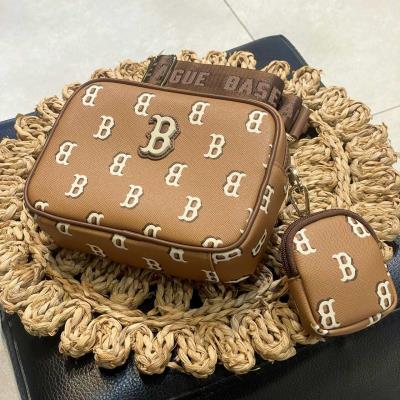 20646 - Túi MLB Big B Monogram Dia Boston 'Beige Brown'