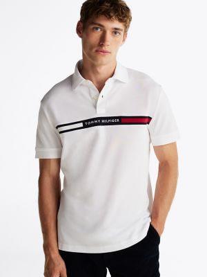 Áo Polo Tommy Regular Fit Embroidered Stripe White [MW38130 100 ]