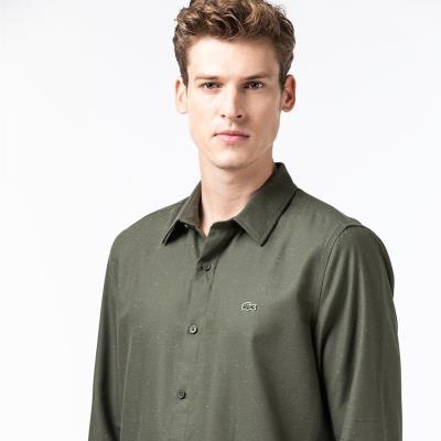 Áo Sơ Mi Lacoste Slim Fit Flamed Cotton Khaki [CH2985-51]