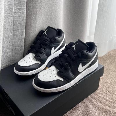 Giày Nike Air Jordan 1 Low GS 'Black White' [553560 043]