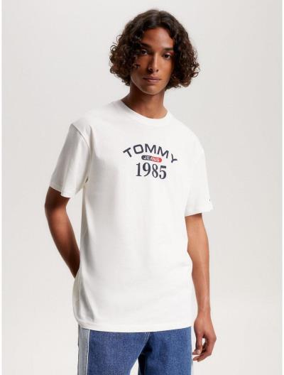 Áo Thun Tommy Hilfiger Tommy Jeans Arched Logo White [DM16842 100] - Image 1