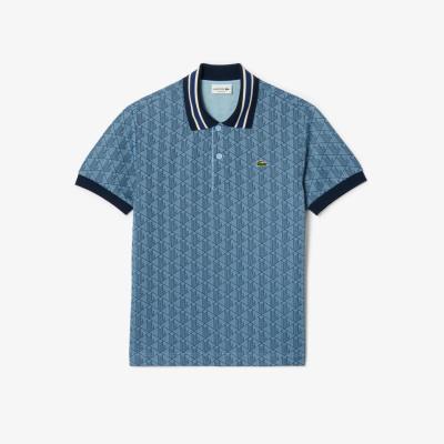 Áo Polo Lacoste Classic Fit Contrast Collar Monogram Motif ''Light Blue'' [DH1417 51 l8k]