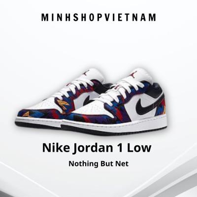 ~Sale ⚡ Highest Rated ⚡ Giày Nike Jordan 1 Low Nothing But Net GS [O] ** [CZ8657 100] FLAW_ Discount