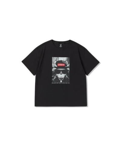 Áo Thun Life Work Snap Hip Dog Short Sleeve T-Shirt 'BLACK' [lw242ts409]