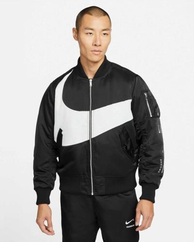 Áo Khoác Nike Bomber Swoosh Therma-FIT Contrasting Colors Large Logo Reversible Loose Aviator Padded Black [DD6056 010]