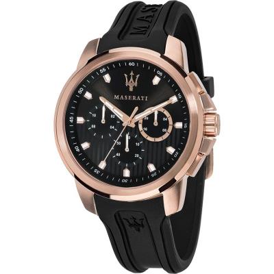 Đồng Hồ Maserati Sfida Chronograph 'Black/Gold Silicone '  [R8851123008]