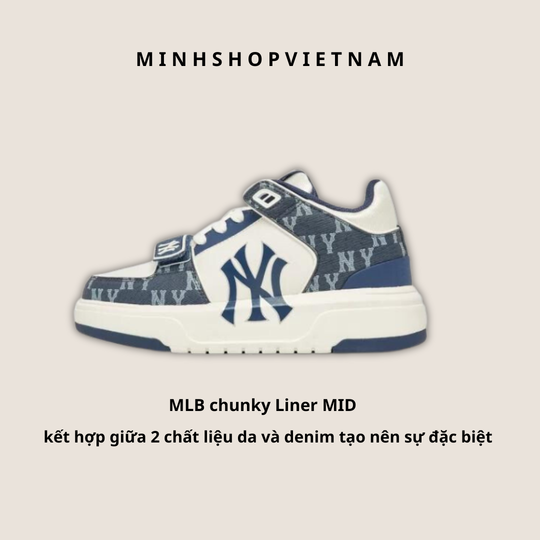 Minhshop.vn - ~Sale Giày MLB Chunky Liner Mid Denim New York