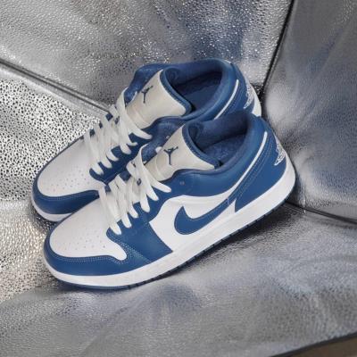 13278 - Giày Nike Jordan 1 Low White Dark Marina Blue