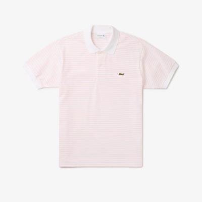 Áo thun Polo Lacoste Original Striped Line White/Pink [PH9753 51 LD3]