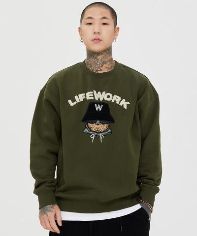 Áo Sweater Life Work  Bookle Hipdog ' KHAKI' [ LW234MT107 ]