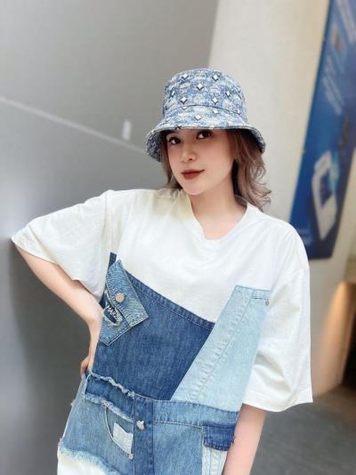 Nón MCM Bucket Hat Vintage Jacquard Logo White Monogram 'Blue Denim '  [ MEH BATQ01 LU001 ]