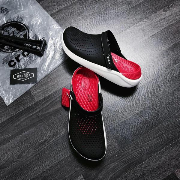 Hàng Chính Hãng Dép Crocs Literide Black/Red 2019**