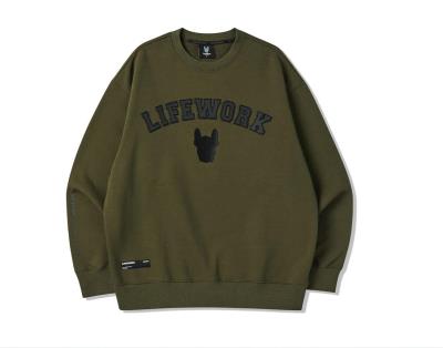 Áo Sweater Life Work Radok Leather Applique Khaki [LW234MT402]