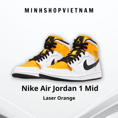 -3000K  ❌ Giày Nike Air Jordan 1 Mid  Laser Orange [BQ6472 107]