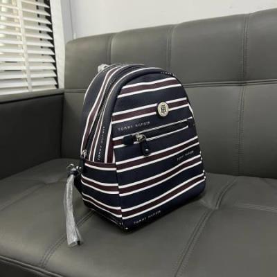 Balo Tommy Hilfiger Line Pattern Vinyl Striped Out Backpack ''Brown/Black'' [69J2054 601]