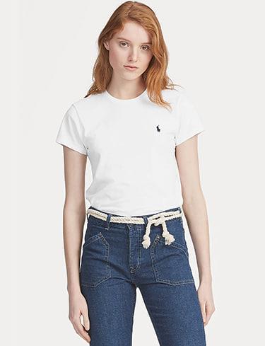 Áo Thun Polo Ralph Lauren Women Crew Short Sleeve ''White'' - Woman [211747407002]