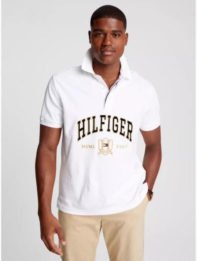 Áo Polo Tommy  Regular Fit Embroidered Crest Logo White [78J8885 100]