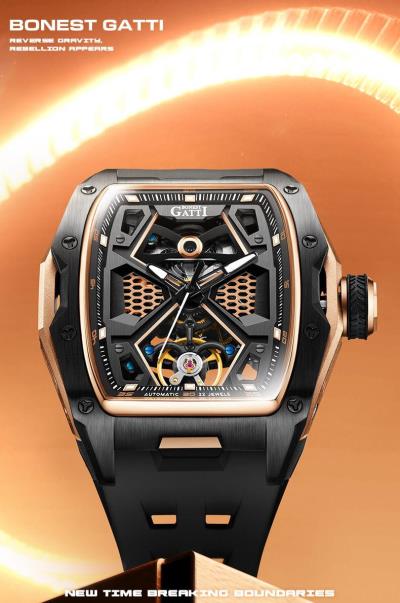 Đồng Hồ Bonest Gatti Ghost 'Black/Gold' [BG5501-A4]