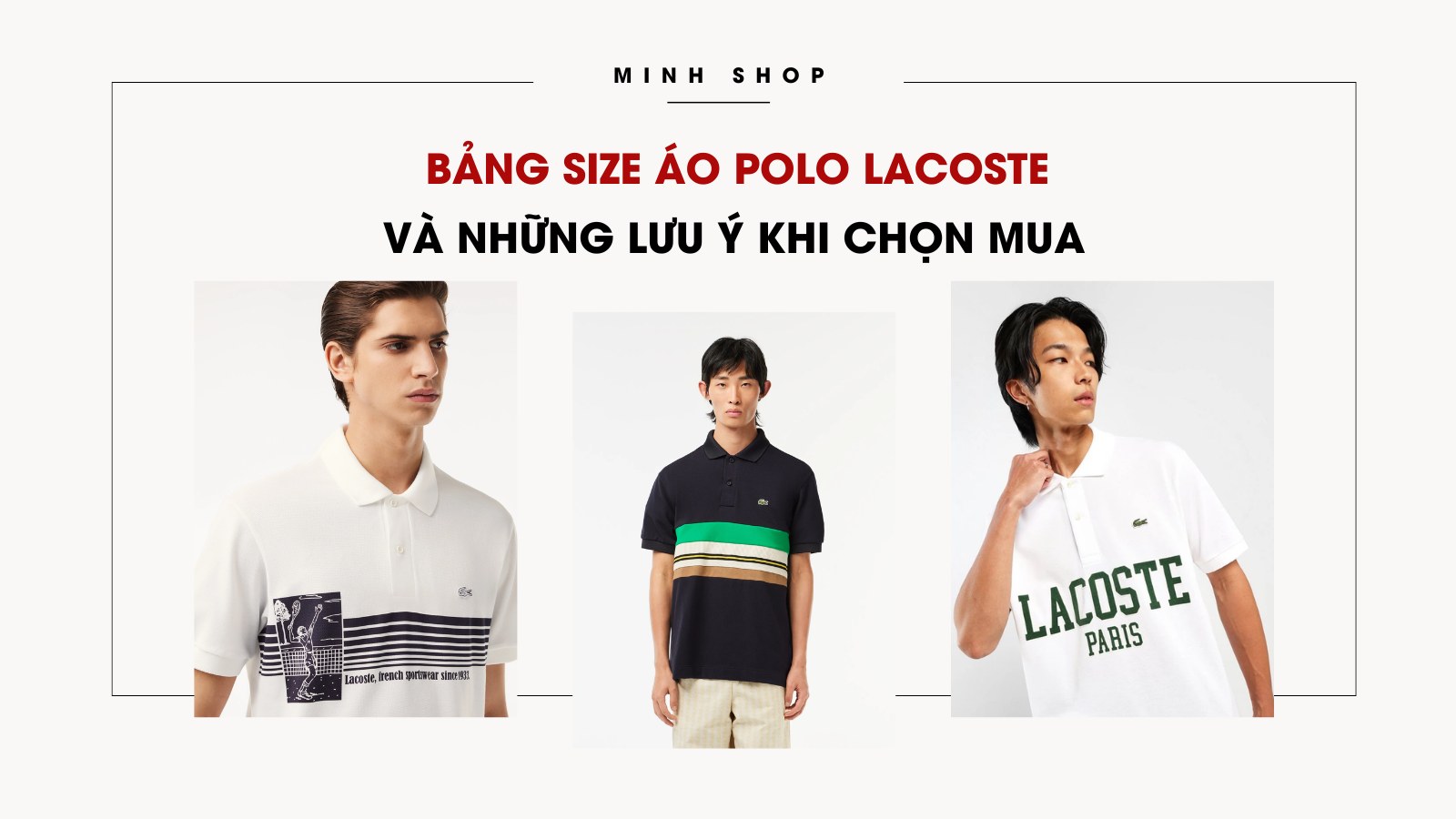 Bảng size áo polo Lacoste và những lưu ý khi chọn mua 