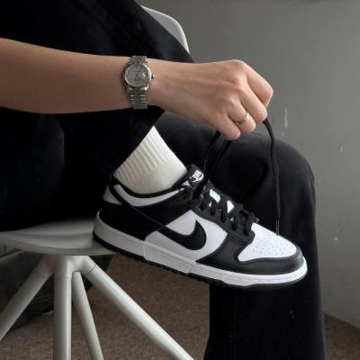 Giày Nike Dunk Low Retro GS ''White Black'' [CW1590 100]