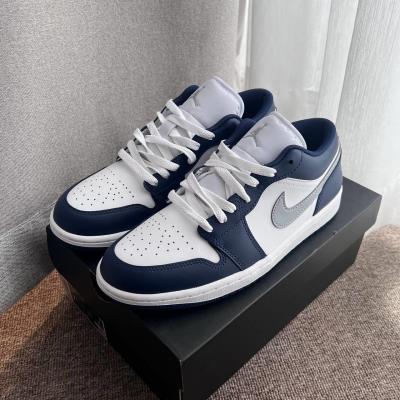 20887 -Giày Nike Jordan 1 Low Wolf Grey Midnight Navy