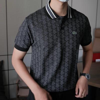 Áo Polo Lacoste Classic Fit Contrast Collar Monogram Motif ''Black''' [DH1417 51 4PC]