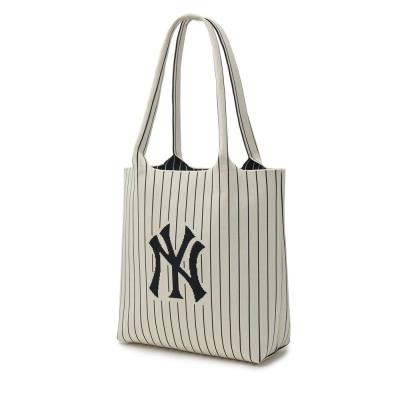 Túi MLB Tote Korea Basic Big Logo Knit New York Yankees ''Cream'' [3AORL034N 50CRD]