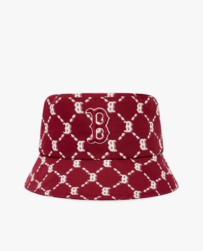 Nón MLB Bucket Hat Monogram Diamond Boston Red Sox [3AHTM032N 3WIS]