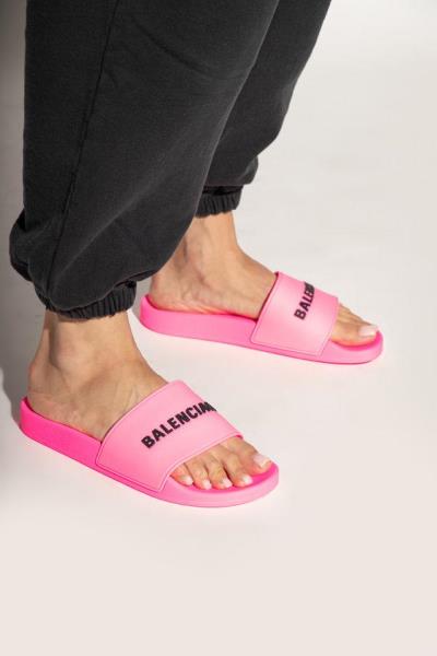 Dép Balenciaga Pool Slide 'Fluo Pink' [565547‑W1S82‑5910]