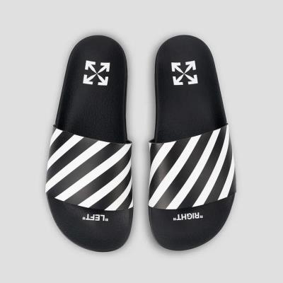 Dép Off-White Diag Rubber Slide Sandals In Black/White [OMIC011C99MAT001 1001] [O]