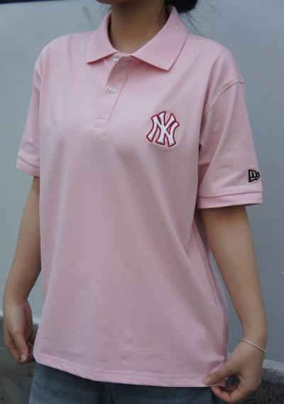 Áo Thun Polo New Era MLB Yankees Hồng Logo Red/Black  [16998756]