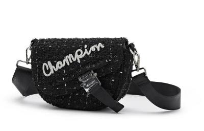 Túi Champion Zip Closure with Buckle Shoulder ''Black/Silver'' [U5AACPU77U1]