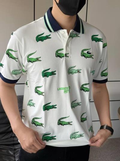 Áo Polo Lacoste Croc Print Golf Classic Fit ''White / Navy Blue'' [DH5181 51 XIB]