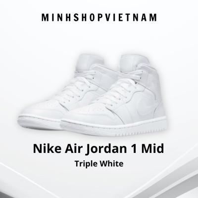 Giày Nike Air Jordan 1 Mid 'Triple White' [DV0991-111]