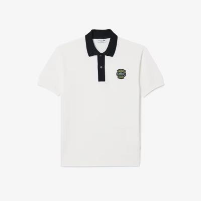 Áo thun Polo Lacoste Logo Badge Contrast Collar ''White'' [PH7369 51 8LP]